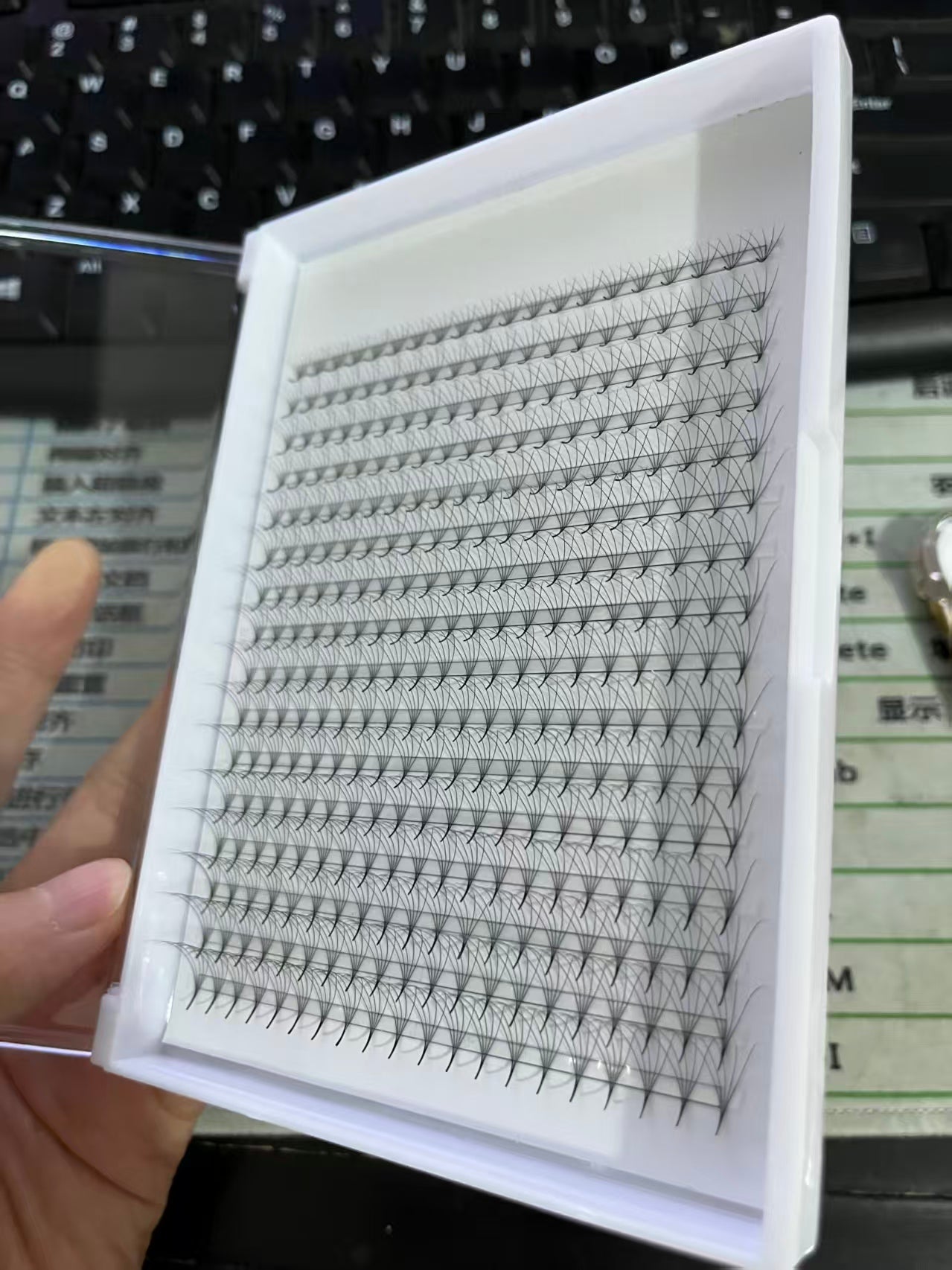 16 Lines Premade Fans Long Stem Eyelash Extensions | Professional Lash Supplies